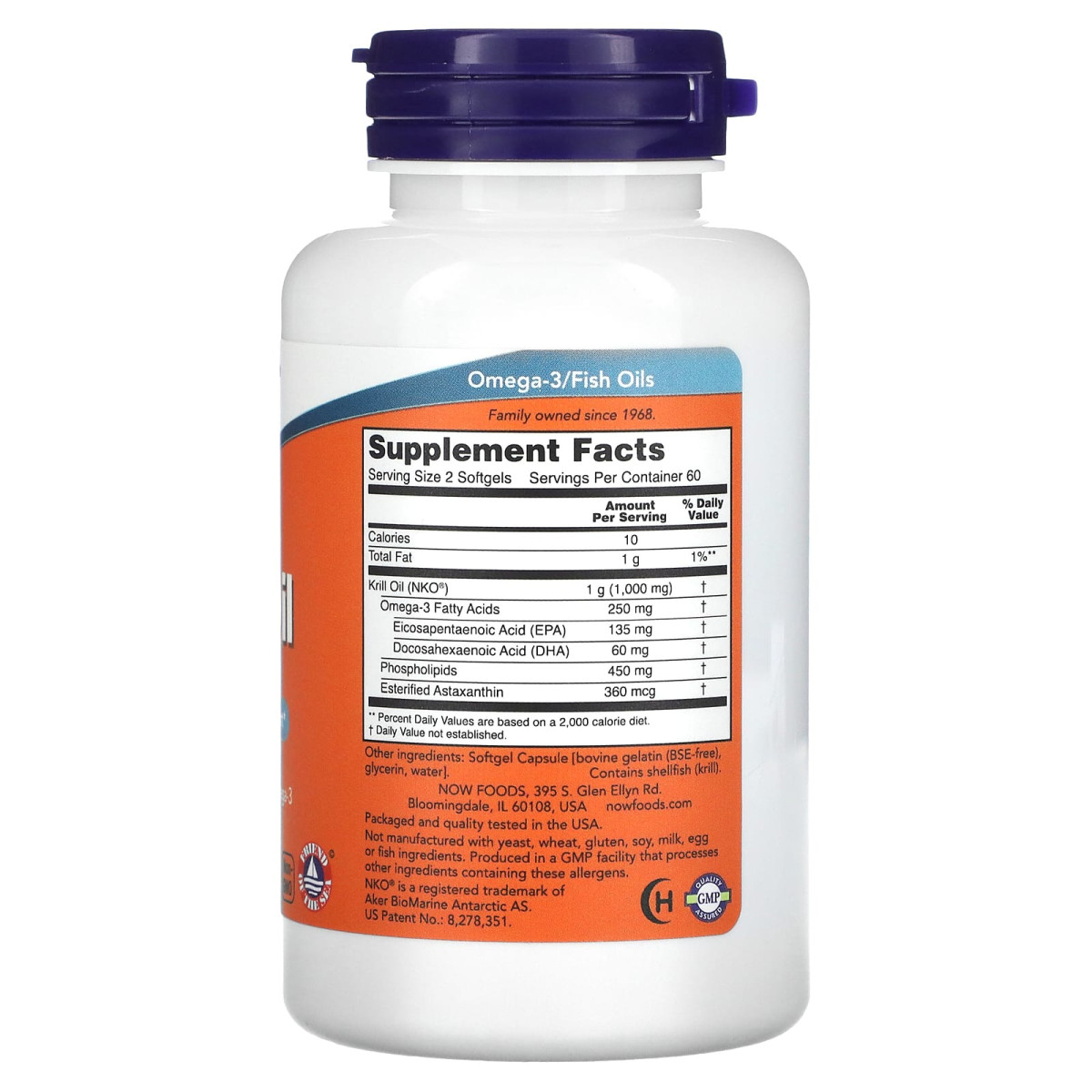 NOW Foods, Olej z kryla, 500 mg, 120 miękkich kapsułek