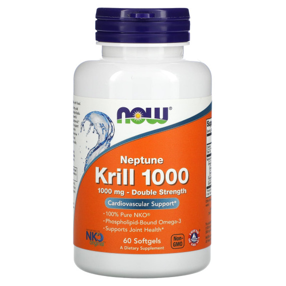 NOW Foods, Neptune Krill 1000, Double Strength, 1000 mg, 60 kapsułek miękkich