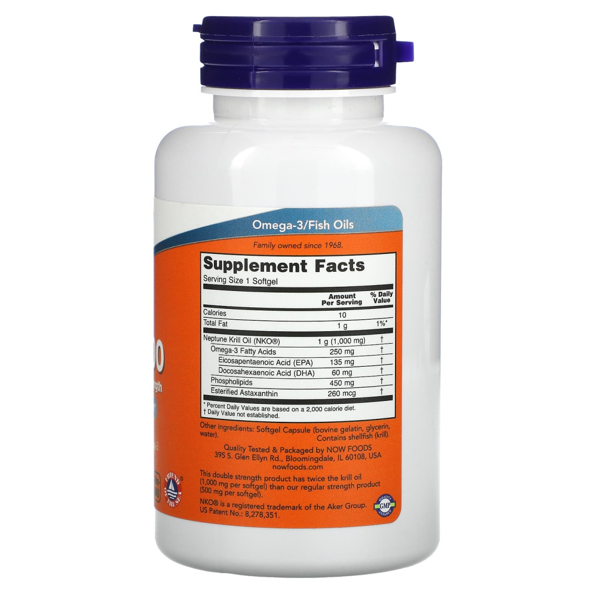 NOW Foods, Neptune Krill 1000, Double Strength, 1000 mg, 60 kapsułek miękkich