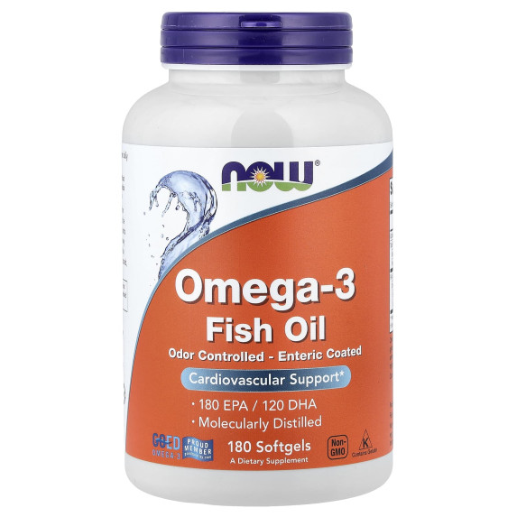 NOW Foods, Omega-3, 180 EPA / 120 DHA, 180 kapsułek miękkich