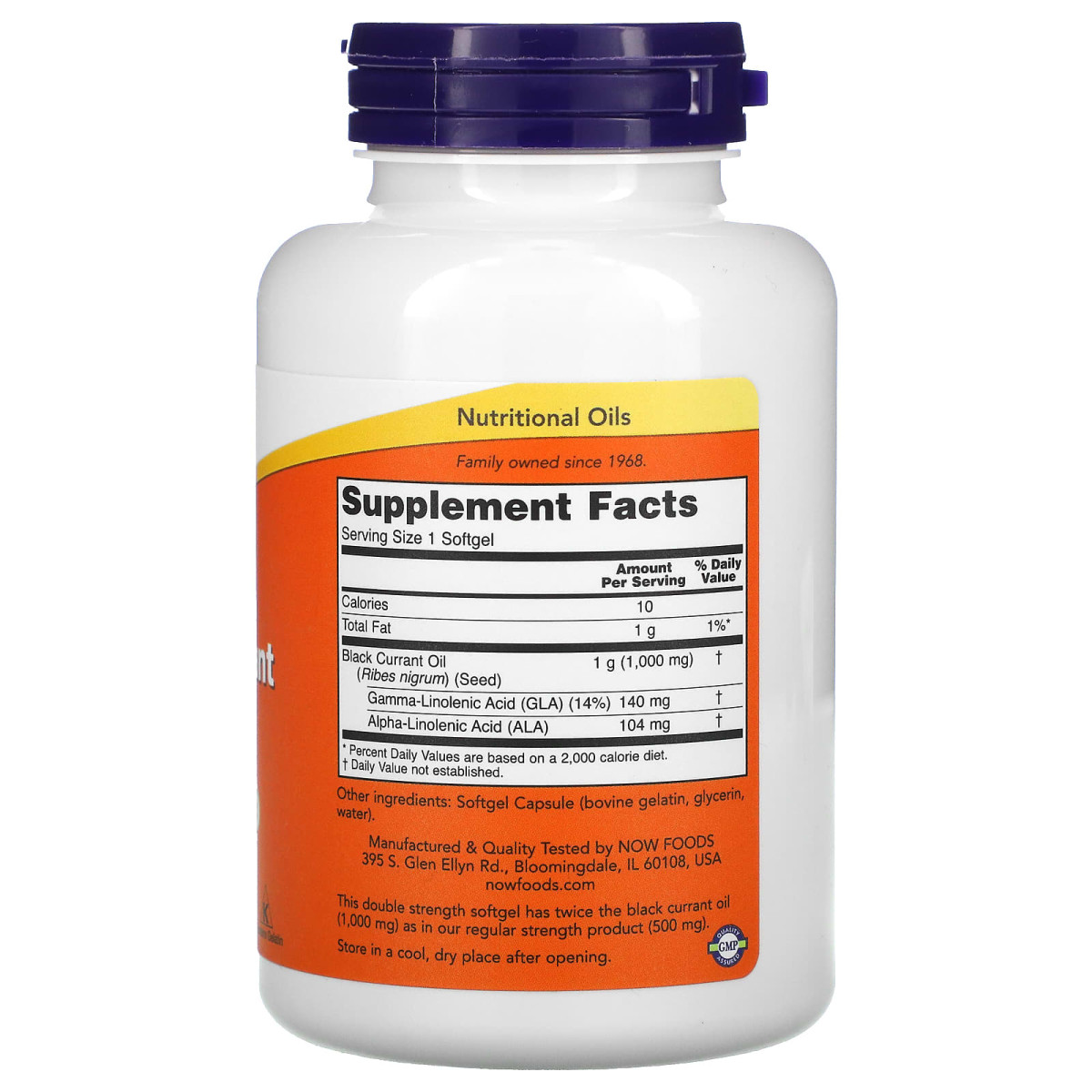 NOW Foods, Olej z czarnej porzeczki, 1000 mg, 100 kapsułek miękkich
