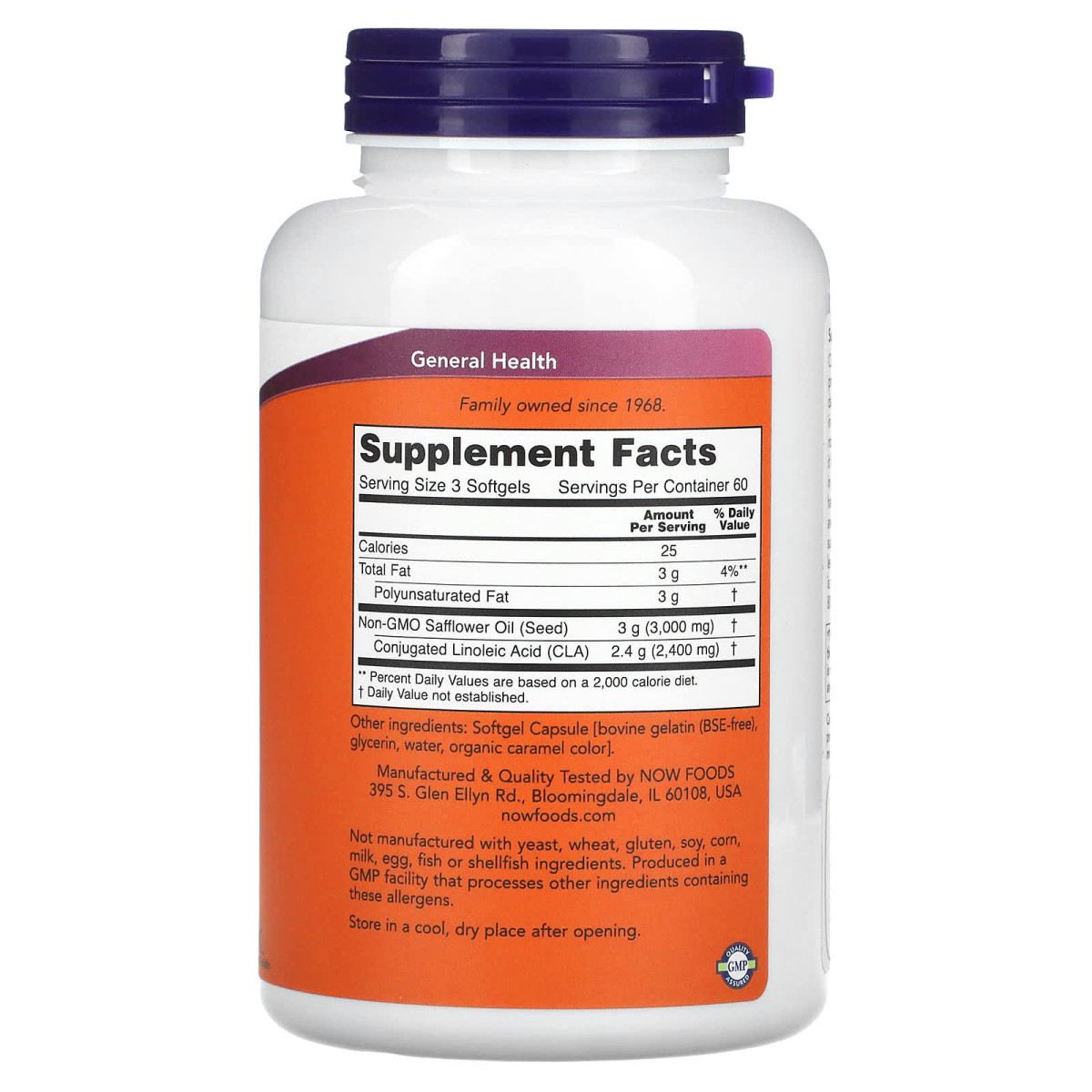 NOW Foods, CLA, 800 mg, 180 kapsułek miękkich