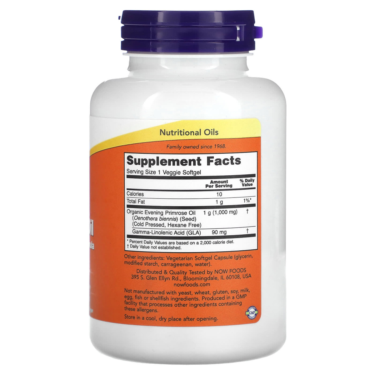NOW Foods, Olej z wiesiołka, 1000 mg, 90 miękkich kapsułek roślinnych