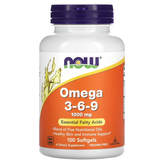 NOW Foods, Kapsułki Omega 3-6-9, 1000 mg, miękkie kapsułki 100