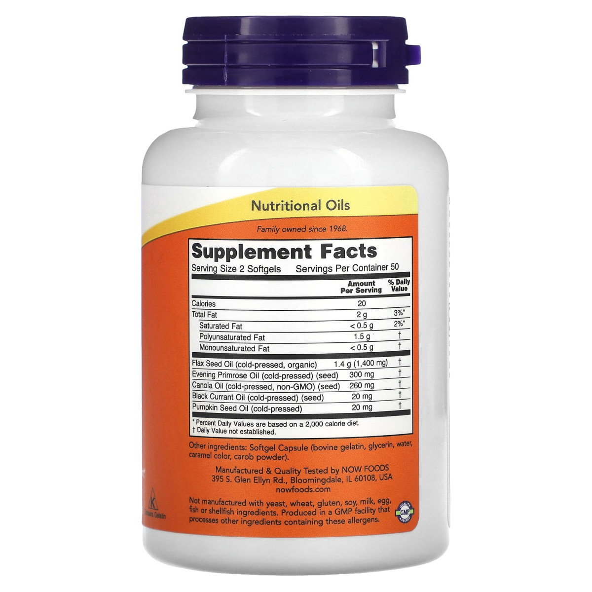 NOW Foods, Kapsułki Omega 3-6-9, 1000 mg, miękkie kapsułki 100