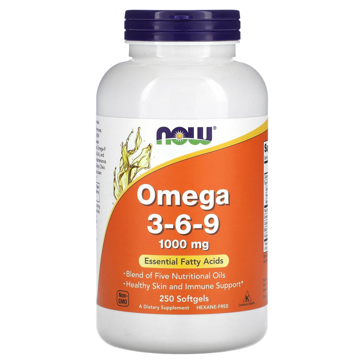 NOW Foods, Omega 3-6-9, 1000 mg, 250 kapsułek żelowych (500 mg w kapsułce żelowej)