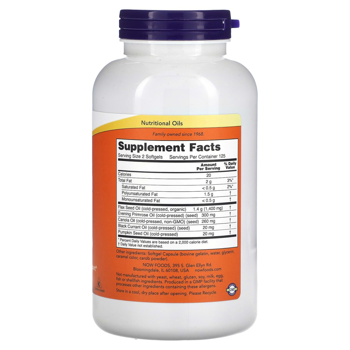 NOW Foods, Omega 3-6-9, 1000 mg, 250 kapsułek żelowych (500 mg w kapsułce żelowej)