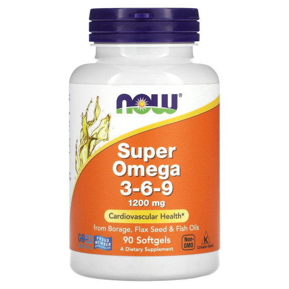 NOW Foods, Super Omega 3-6-9, 1200 mg, 90 kapsułek miękkich