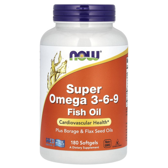 NOW Foods, Super Omega-3-6-9, 180 miękkich kapsułek