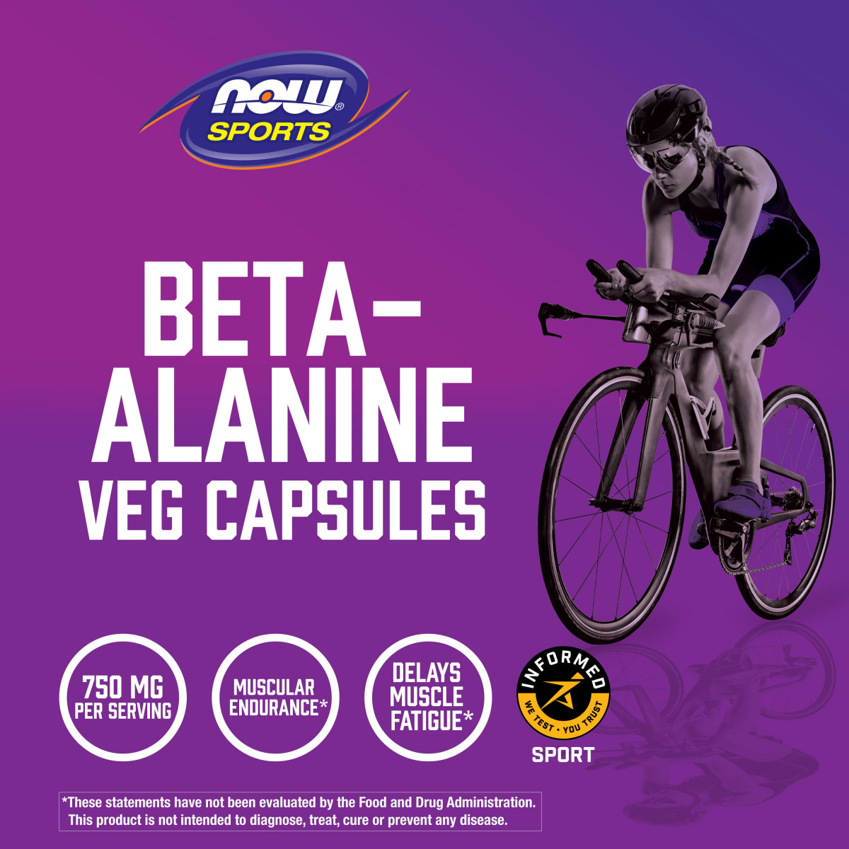 NOW Foods, Sports, beta-alanina, endurance, 750 mg, 120 kapsułek roślinnych