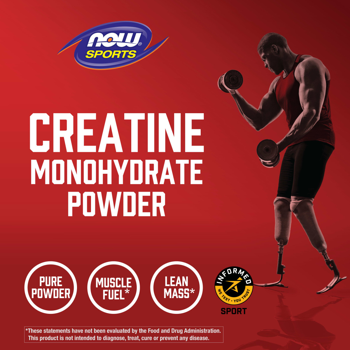 NOW Foods, Dla sportowców, monohydrat kreatyny, 1 kg
