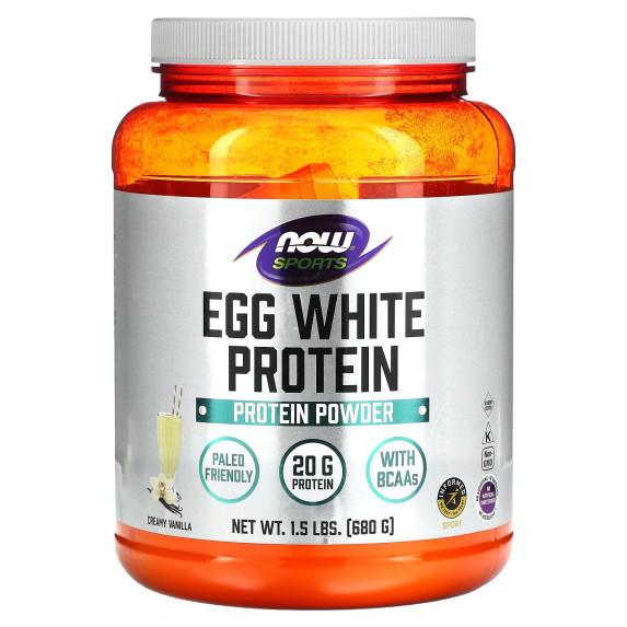 NOW Foods, Sport, białko jaja kurzego, kremowa wanilia, 680 g