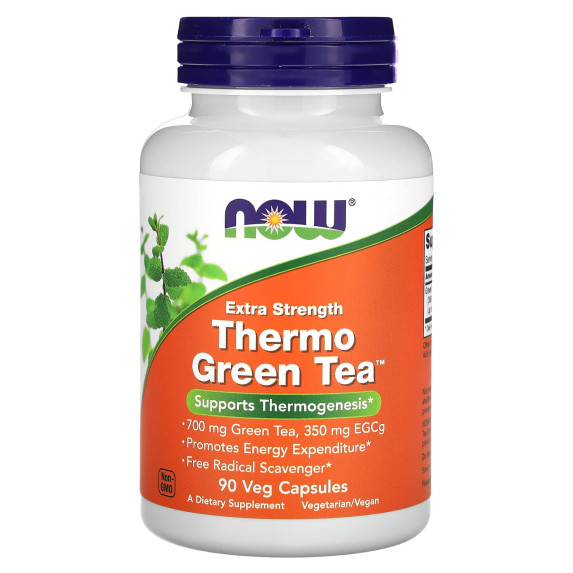 NOW Foods, Thermo Green Tea, zwiększona moc, 700 mg, 90 kapsułek roślinnych