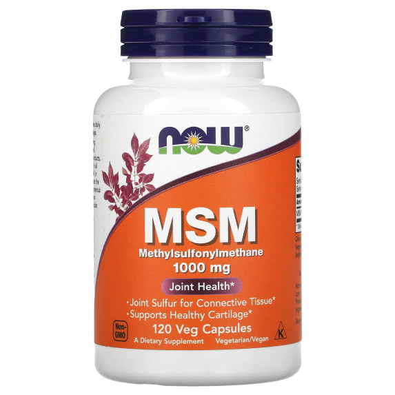NOW Foods, MSM, metylosulfonylometan, 1000 mg, 120 kapsułek roślinnych