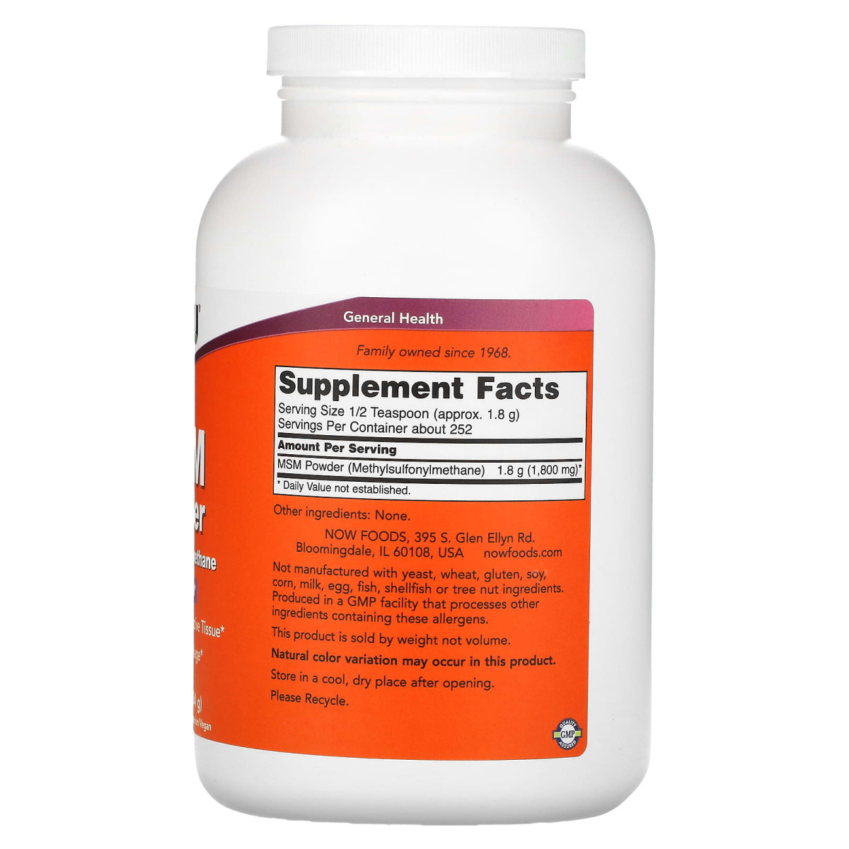 NOW Foods, MSM w proszku, 454 g
