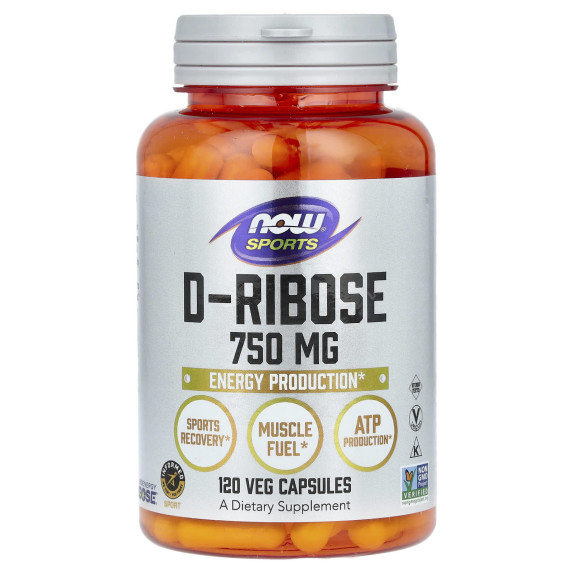 NOW Foods, Sports, D-ryboza, 750 mg, 120 kapsułek roślinnych