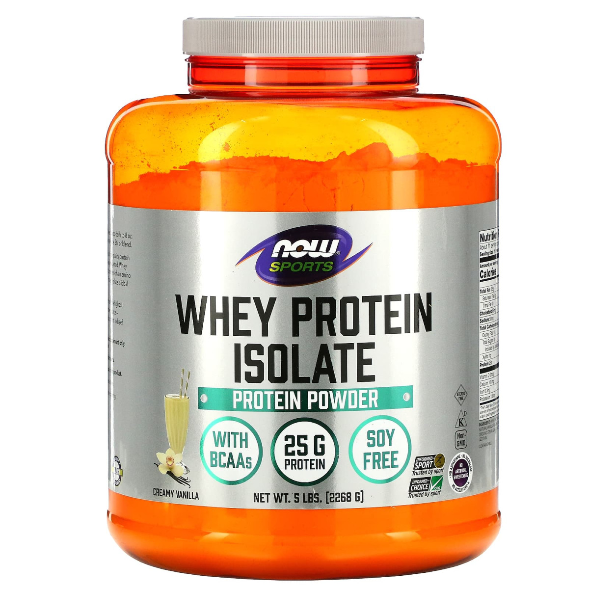 NOW Foods, Dla sportowców, izolat białka serwatkowego, kremowa wanilia, 5 lbs (2268 g)
