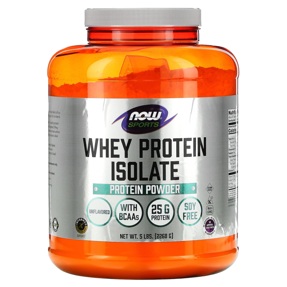 NOW Foods, Dla sportowców, izolat białka serwatkowego, niearomatyzowany, 2268 g