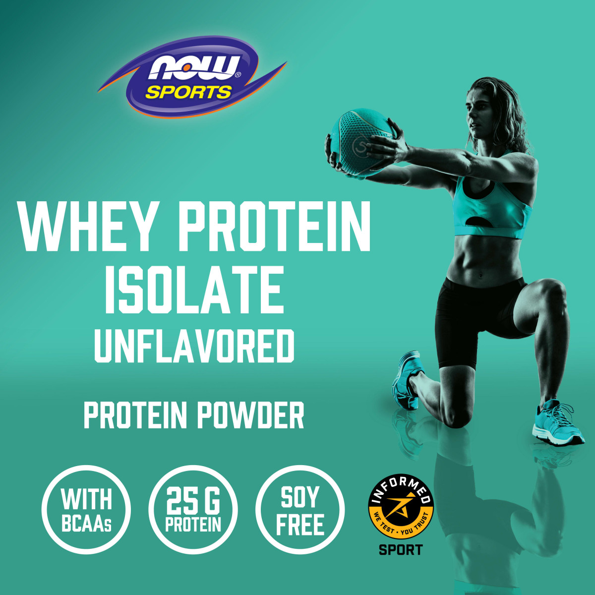 NOW Foods, Dla sportowców, izolat białka serwatkowego, niearomatyzowany, 2268 g