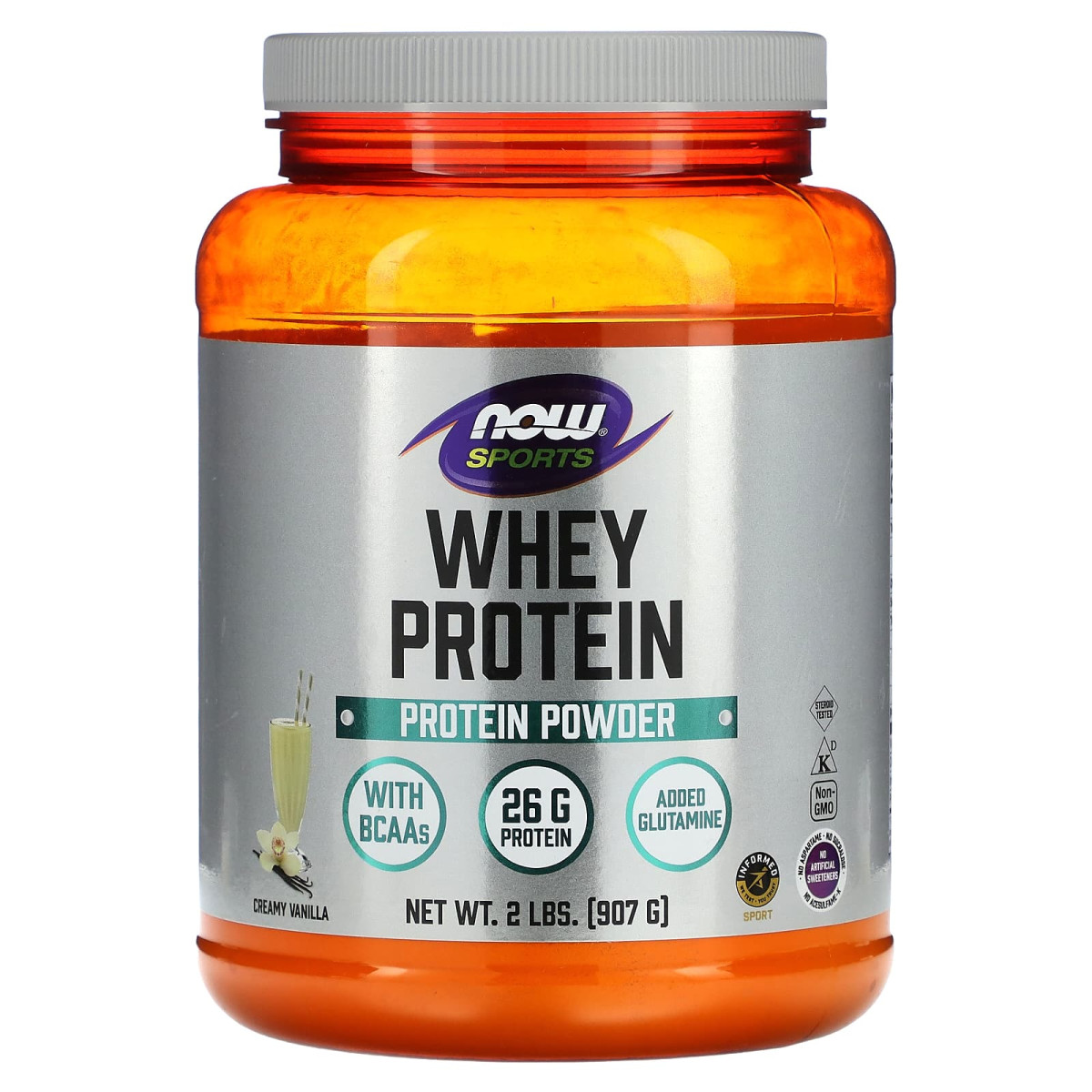NOW Foods, Białko serwatkowe w proszku, kremowa wanilia, 907 g