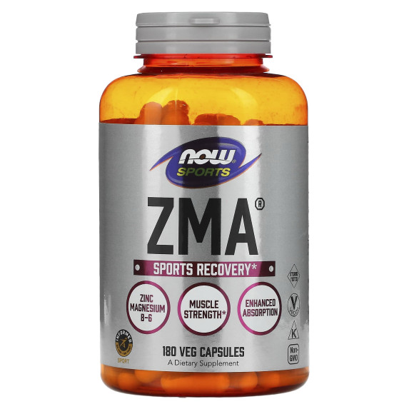 NOW Foods, Sports, ZMA, Sports Recovery, 180 kapsułek roślinnych