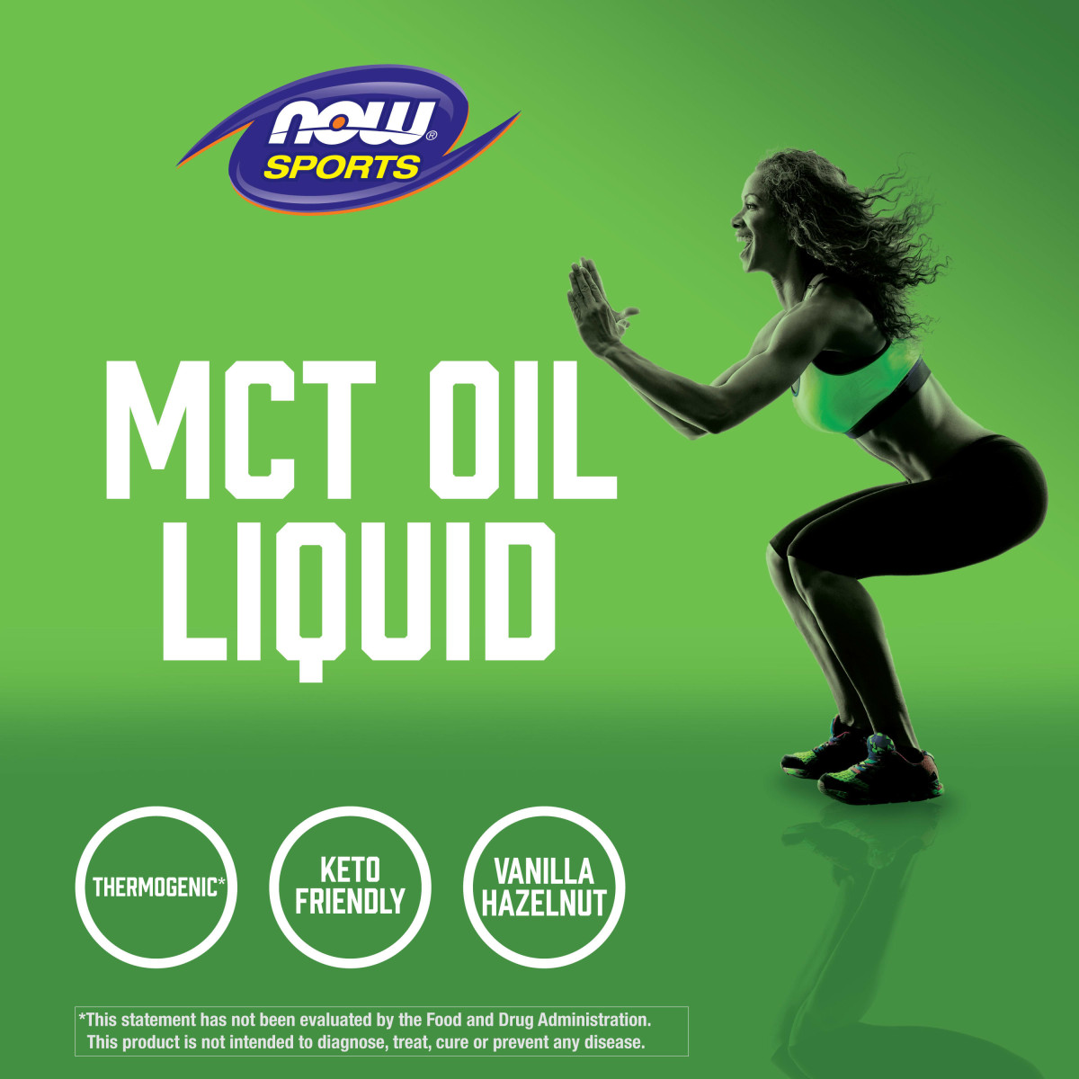 NOW Foods, Sport, olej MCT, wanilia z orzechami laskowymi, 14 g, 473 ml