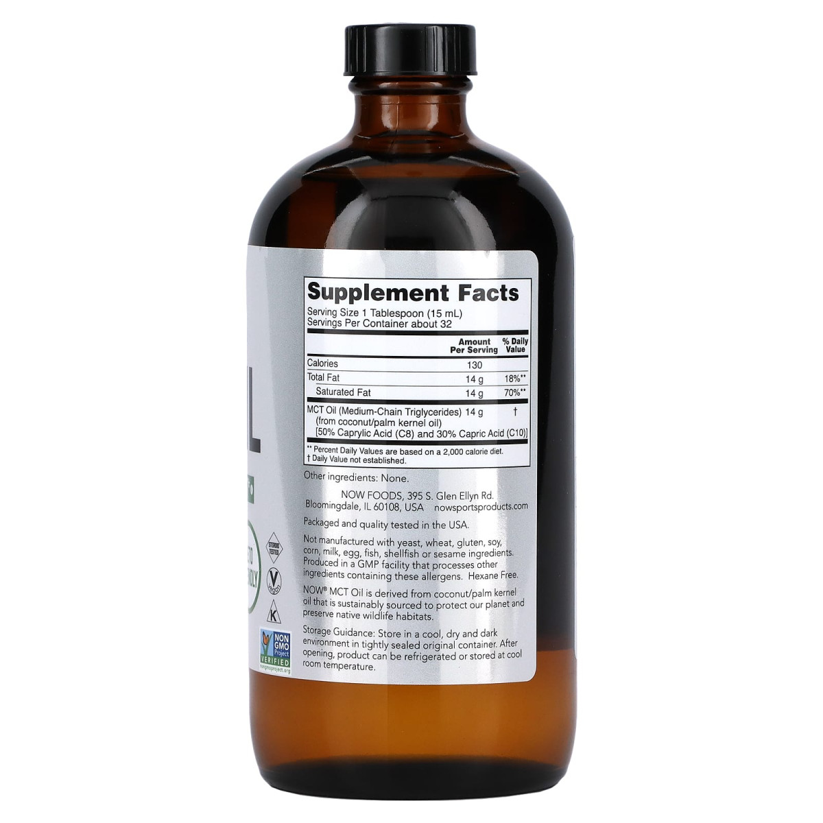 NOW Foods, Sport, olej MCT, niearomatyzowany, 473 ml