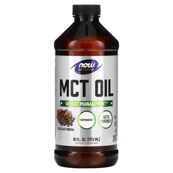 NOW Foods, Sport, olej MCT, czekolada i mokka, 14 g, 473 ml