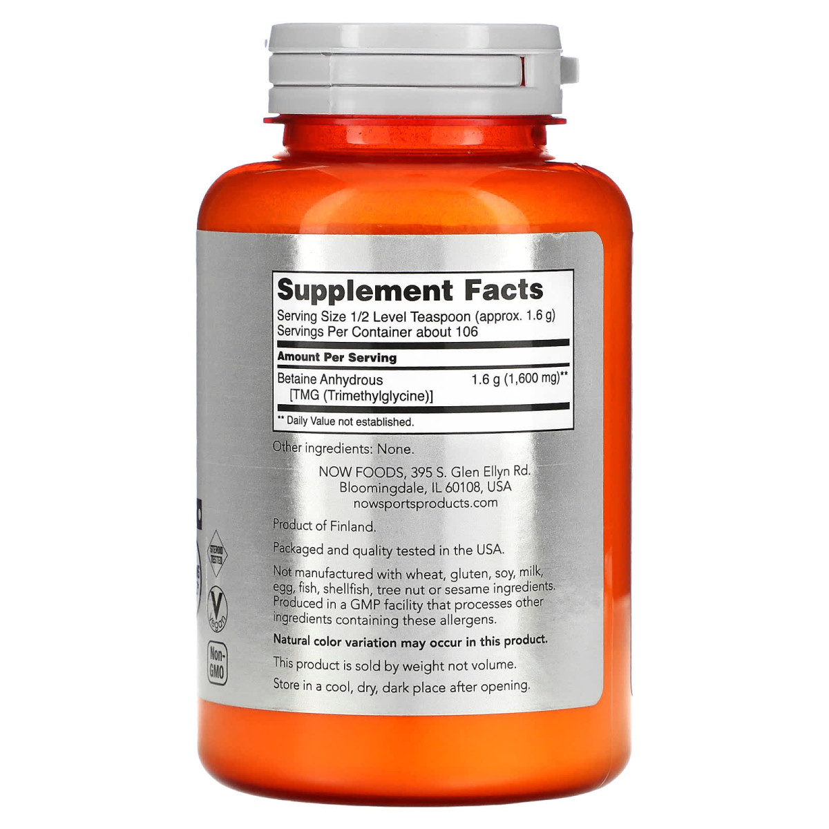 NOW Foods, Sports, Betaina w proszku, 170 g
