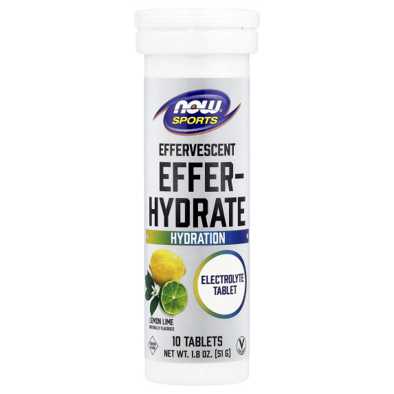 NOW Foods, Sports, Effer-Hydrate, cytrynowo-limonkowy, 10 tabletek, 51 g