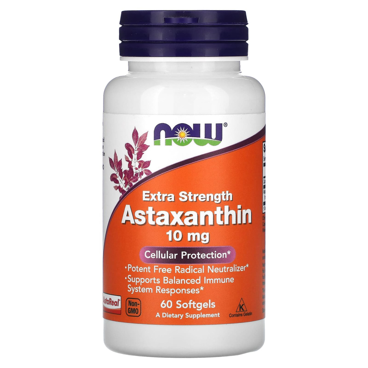 NOW Foods, Astaksantyna, Extra Strength, 10 mg, 60 kapsułek miękkich