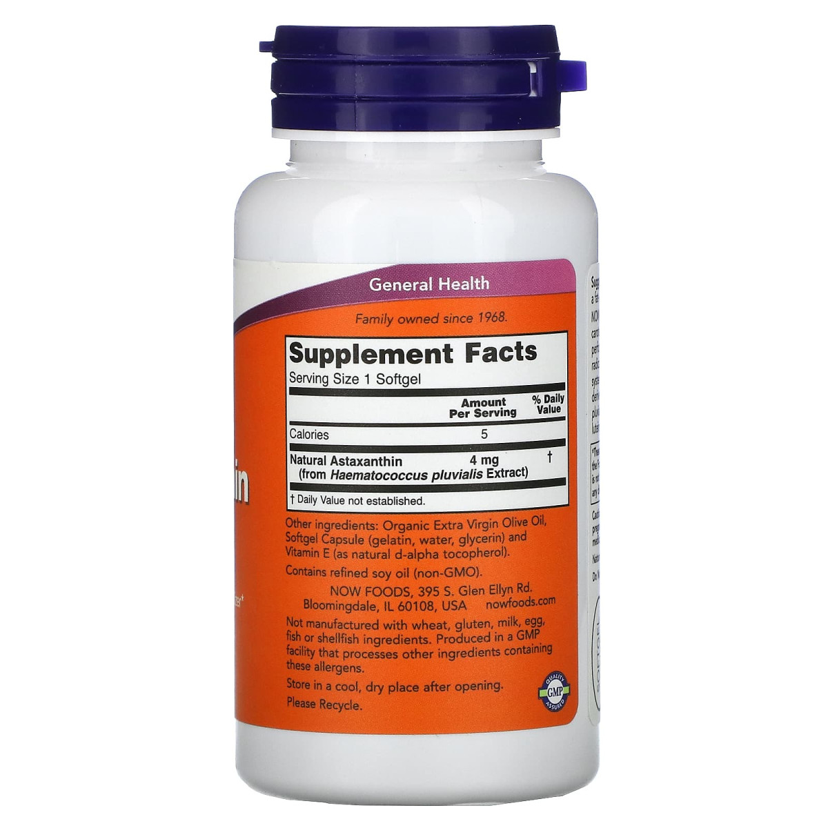 NOW Foods, Astaksantyna, 4 mg, 90 miękkich kapsułek