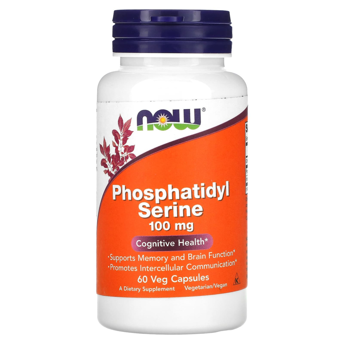 NOW Foods, Fosfatydyloseryna, 100 mg, 60 kapsułek roślinnych