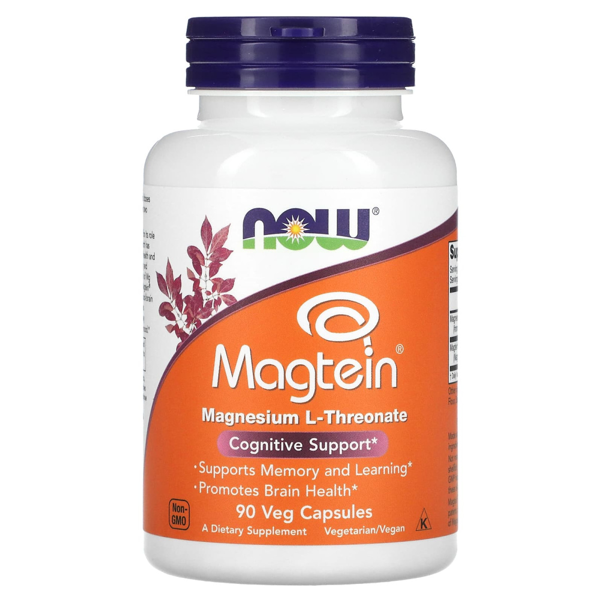 NOW Foods, Magtein®, L-treonian magnezu, 90 kapsułek roślinnych