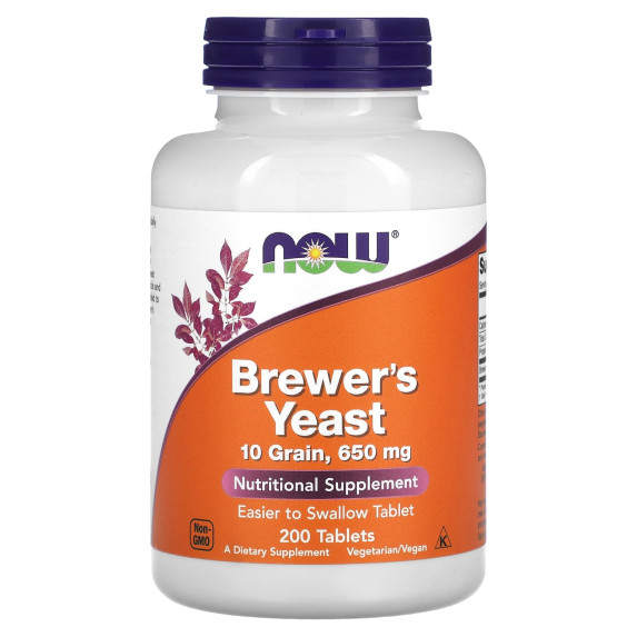 NOW Foods, Drożdże piwne, 650 mg, 200 tabletek