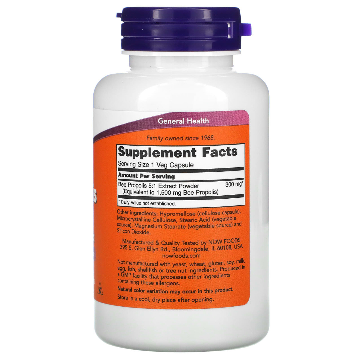 NOW Foods, Propolis 1500, 300 mg, 100 kapsułek roślinnych
