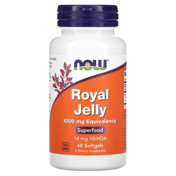 NOW Foods, Mleczko pszczele, 1000 mg, 60 kapsułek miękkich