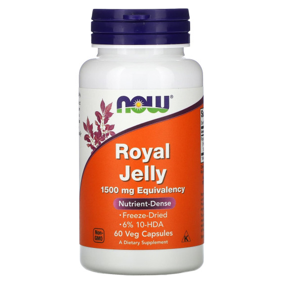 NOW Foods, Mleczko pszczele, 1500 mg, 60 kapsułek roślinnych