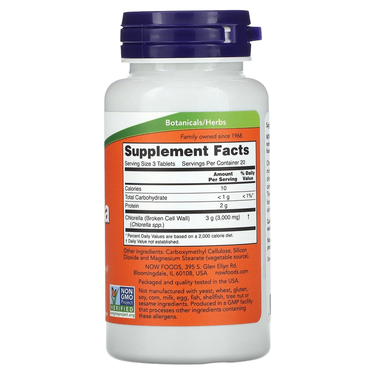 NOW Foods, Chlorella, 1000 mg, 60 tabletek