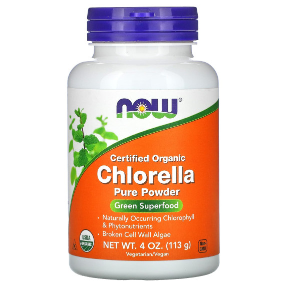 NOW Foods, Certyfikowana organiczna chlorella, czysty proszek, 113 g