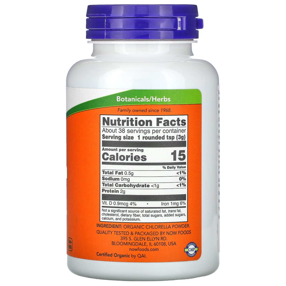 NOW Foods, Certyfikowana organiczna chlorella, czysty proszek, 113 g