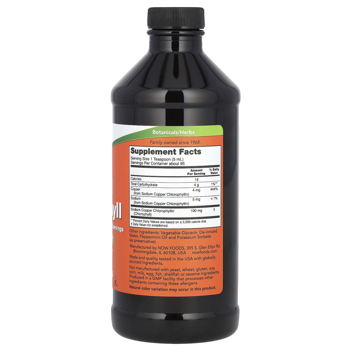 NOW Foods, Płynny chlorofil, naturalna mięta, 473 ml