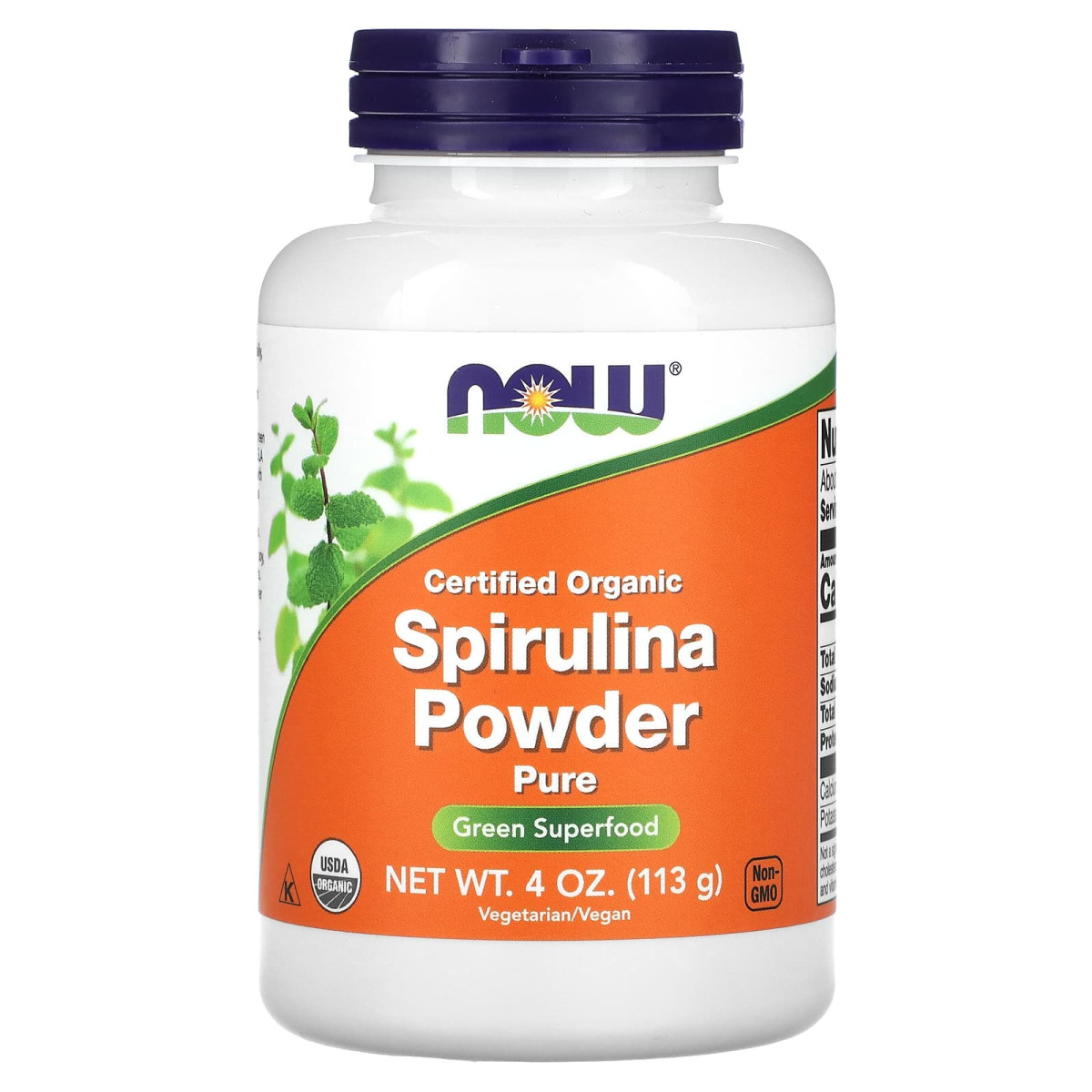 NOW Foods, Certyfikowana organiczna spirulina w proszku, czysta, 113 g