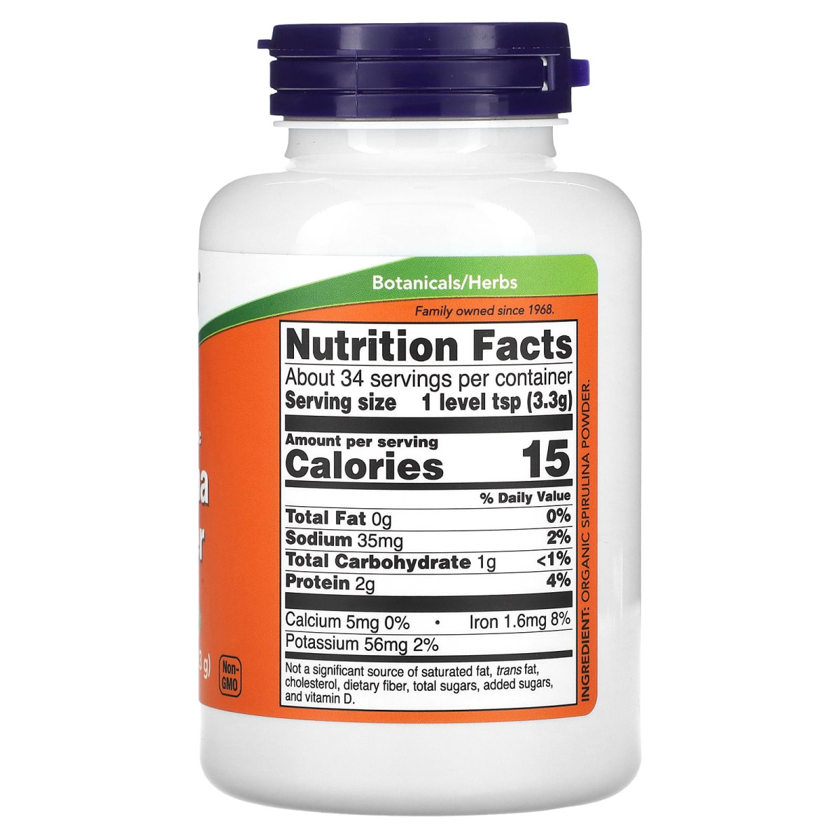 NOW Foods, Certyfikowana organiczna spirulina w proszku, czysta, 113 g
