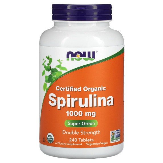 NOW Foods, Certyfikowana organiczna spirulina, 1000 mg, 240 tabletek
