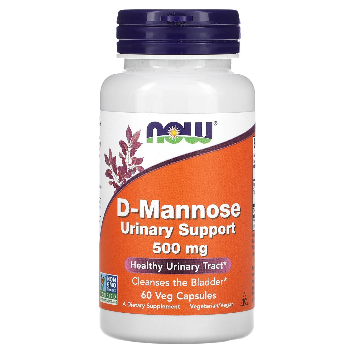 NOW Foods, D-mannoza, 60 kapsułek roślinnych (500 mg na kapsułkę)
