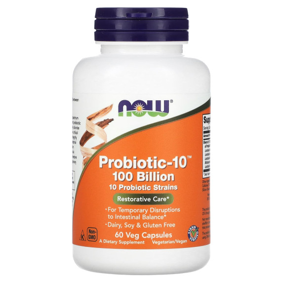 NOW Foods, Probiotic-10, 100 miliardów, 60 kapsułek roślinnych