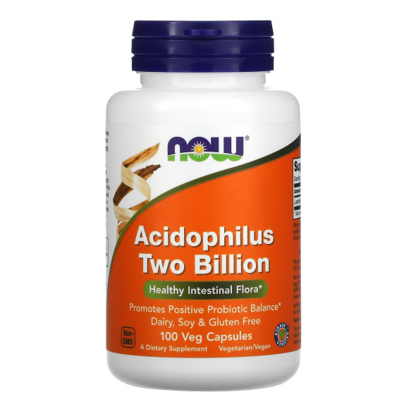 NOW Foods, Acidophilus, dwa miliardy, 100 kapsułek roślinnych