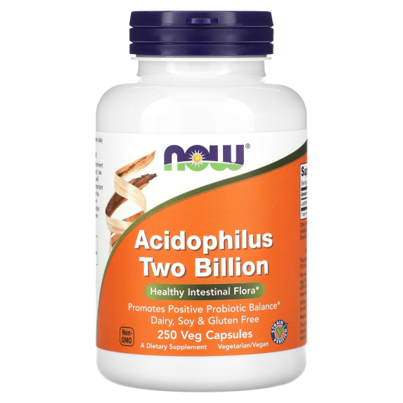 NOW Foods, Acidophilus Two Billion, 2 miliardy CFU, 250 kapsułek roślinnych