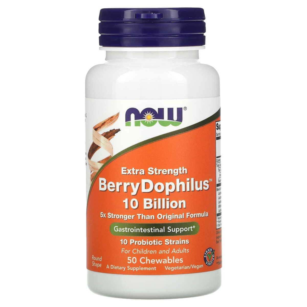 NOW Foods, Jagodowy dodatek dophilus zwiększonej mocy, 50 tabletek do ssania